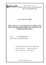 Luận văn Thực trạng và giải pháp hoàn thiện công tác quản trịnguồn nhân lực tại công ty TNHH đại Hồng Phúc