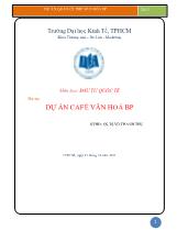 Môn học: Đầu tư quốc tế - Dự án café văn hoá BP
