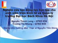 Nghiên cứu tạo động lực học tập cho sinh viên Viện Kinh tế và Quản lý trường Đại học Bách Khoa Hà Nội