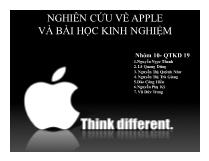 Nghiên cứu về Apple và bài học kinh nghiệm