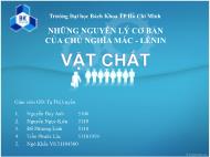 Những nguyên lý cơ bản của chủ nghĩa Mác - Lênin: Vật chất