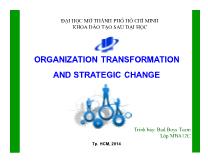 Organization transformation and strategic change