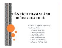 Phân tích phạm vi ảnh hưởng của thuế