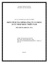 Phân tích tài chính công ty cổ phần xuất nhập khẩu Thiên Nam