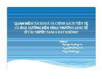 Quan điểm tài khoá và chính sách tiền tệ có ảnh hưởng đến tăng trưởng kinh tế ở các nước Nam Á hay không