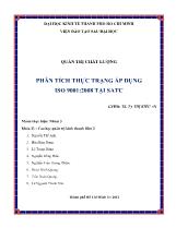 Quản trị chất lượng phân tích thực trạng áp dụng iso 9001:2008 tại SATC