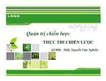 Quản trị chiến lược - Thực thi chiến lược