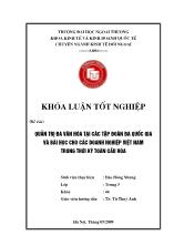 Quản trị đa văn hóa tại các tập đoàn đa quốc gia và bài học cho các doanh nghiệp Việt Nam trong thời kỳ toàn cầu hóa