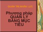 Quản trị nhân lực - Phương pháp quản lý bằng mục tiêu