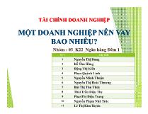 Tài chính doanh nghiệp một doanh nghiệp nên vay bao nhiêu?