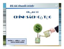 Tài chính ngân hàng - Chương 13: Chính sách cổ tức