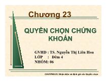 Tài chính ngân hàng - Chương 23: Quyền chọn chứng khoán quyền chọn chứng khoán