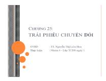 Tài chính ngân hàng - Chương 25: Trái phiếu chuyển đổi