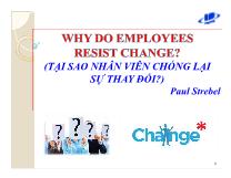 Tại sao nhân viên chống lại sự thay đổi