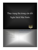 Thực trạng thu trong cân đối Ngân Sách Nhà Nước