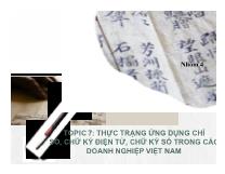 Thực trạng ứng dụng chỉ số, chữ ký điện tử, chữ ký số trong các doanh nghiệp Việt Nam