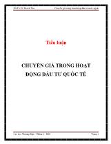 Tiểu luận Chuyển giá trong hoạt động đầu tư quốc tế