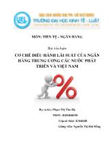 Tiểu luận Cơ chế điều hành lãi suất của ngân hàng trung ương các nước phát triển và Việt Nam