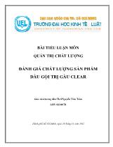 Tiểu luận Đánh giá chất lượng sản phẩm dầu gội trị gàu clear