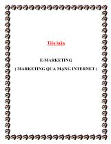 Tiểu luận E-Marketing (marketing qua mạng internet)