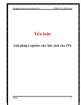 Tiểu luận Giải pháp Logistics cho Xúc xích của JTS