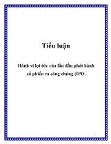 Tiểu luận Hành vi lợi tức của lần đầu phát hành cổ phiếu ra công chúng (IPO)