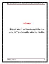Tiểu luận Khảo sát mức độ hài lòng của người tiêu dùng quận Gò Vấp về sản phẩm mì ăn liền Hảo Hảo