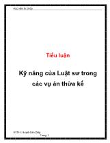 Tiểu luận Kỹ năng của luật sư trong các vụ án thừa kế