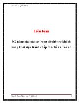 Tiểu luận Kỹ năng của luật sư trong việc hỗ trợ khách hàng khởi kiện tranh chấp thừa kế ra Tòa án