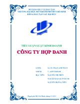 Tiểu luận Luật kinh doanh công ty hợp danh