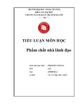 Tiểu luận môn học phẩm chất nhà lãnh đạo