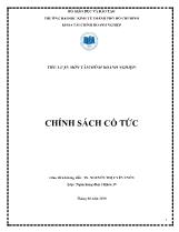 Tiểu luận Môn tài chính doanh nghiệp chính sách cổ tức