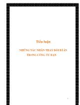 Tiểu luận Những tác nhân thay đổi bí ẩn trong công ty bạn