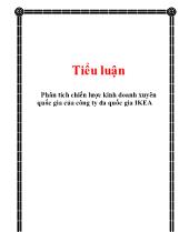 Tiểu luận Phân tích chiến lược kinh doanh xuyên quốc gia của công ty đa quốc gia IKEA