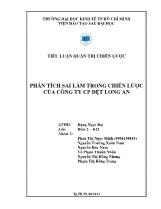 Tiểu luận Phân tích sai lầm trong chiến lược của công ty cổ phần dệt Long An