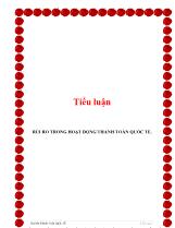 Tiểu luận Rủi ro trong hoạt động thanh toán quốc tế