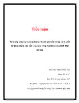 Tiểu luận Sử dụng công cụ Geospatial để đánh giá tiềm năng sinh khối từ phụ phẩm của sắn (cassava crop residues) của tỉnh Hải Dương