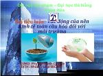 Tiểu luận Tác động của nền kinh tế toàn cầu hóa đối với môi trường