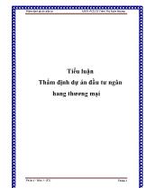Tiểu luận Thẩm định dự án đầu tư ngân hang thương mại