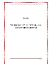 Tiểu luận Thị trường vốn cổ phần của các công ty chưa niêm yết
