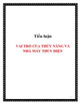 Tiểu luận Vai trò của thủy năng và nhà máy thủy điện