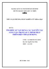 Tìm hiểu sự vận dụng các nguyên tắc sáng tạo trong quá trình phát triển điện thoại di động