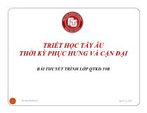 Triết học tây âu thời kỳ phục hưng và cận đại