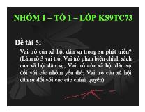 Vai trò của xã hội dân sự trong sự phát triển