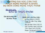 Bài Báo cáo : Bao bì thực phẩm