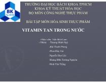 Bài tập môn hóa sinh thực phẩm Vitamin tan trong nước