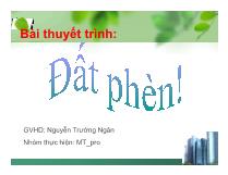 Bài thuyết trình: Đất phèn