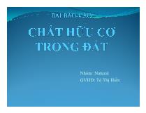 Báo cáo Bài : Chất hữu cơ trong đất