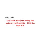 Báo cáo Quy hoạch bảo vệ môi trường tỉnh quảng trị giai đoạn 2006 – 2010, tầm nhìn 2020