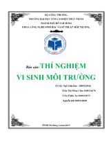 Báo cáo: Thí nghiệm vi sinh môi trường